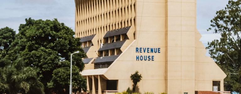 A view of Revenue House in Lusaka, Zambia.