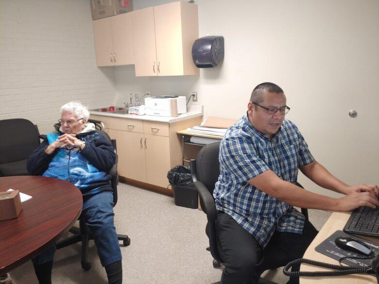 Nancy and Jason Jones translating Ojibwe